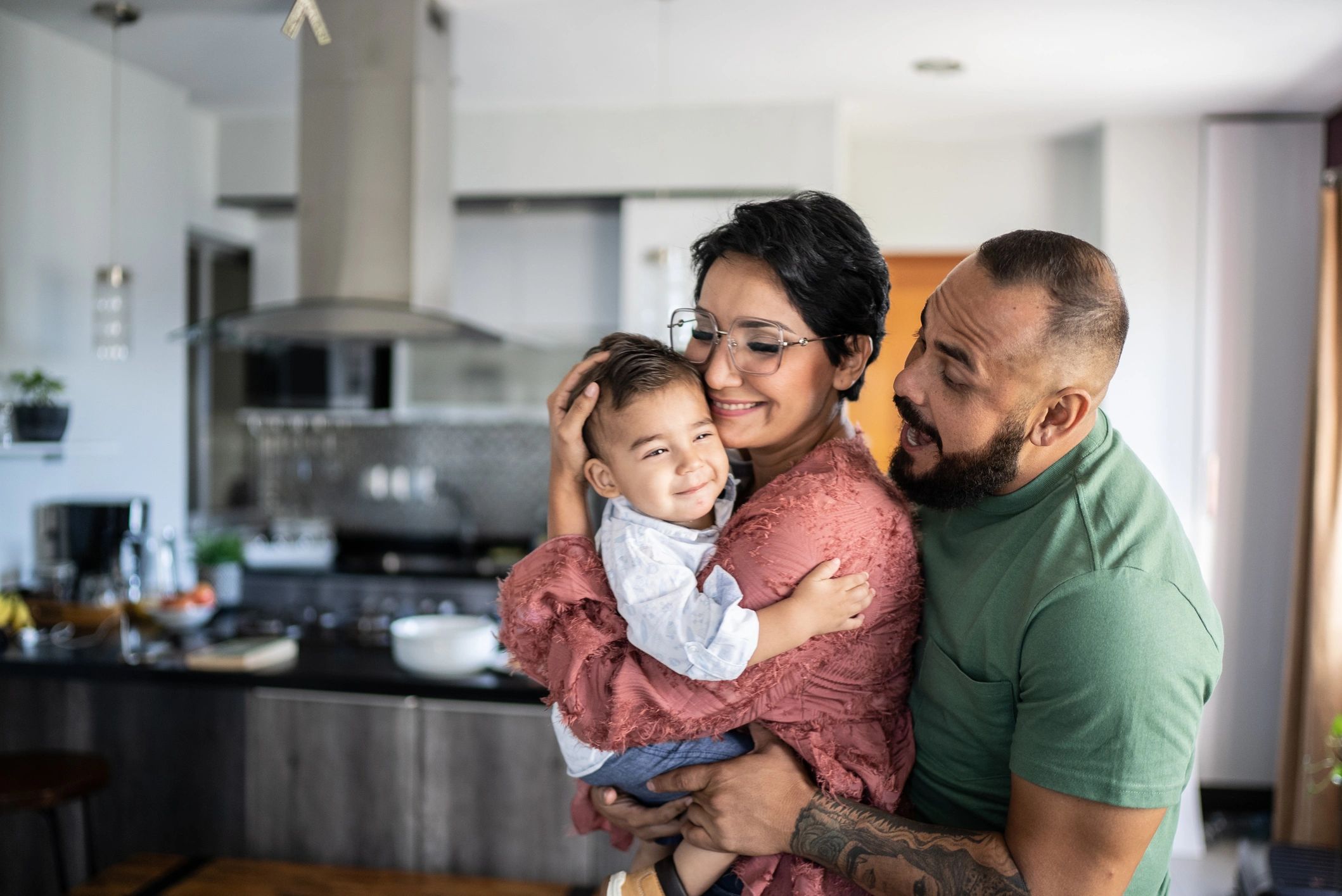 Family at home after a property decision